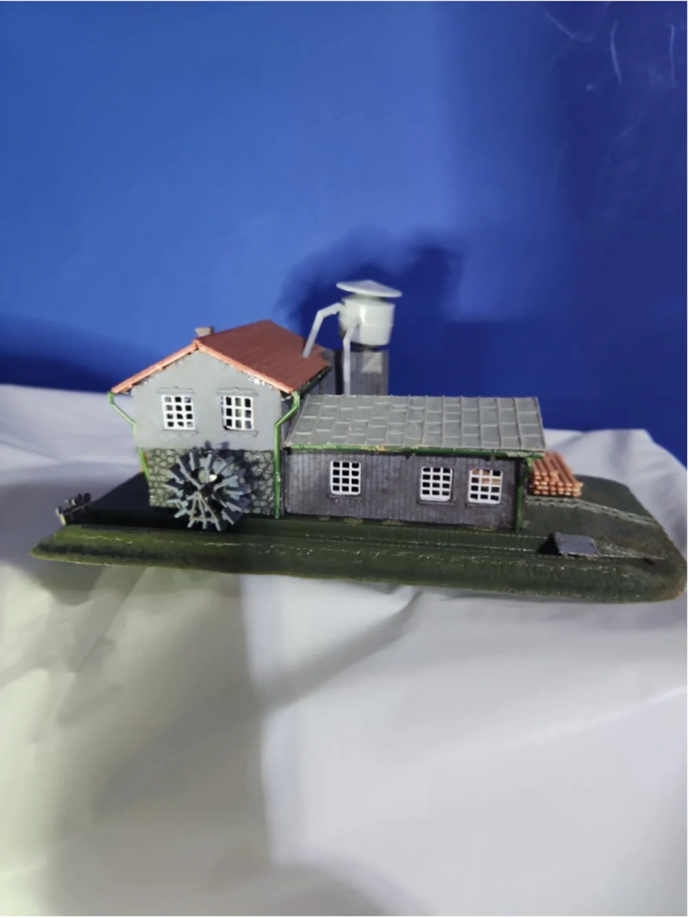 N Scale Pola Sawmill Water Wheel Model Railroad Building Assembled